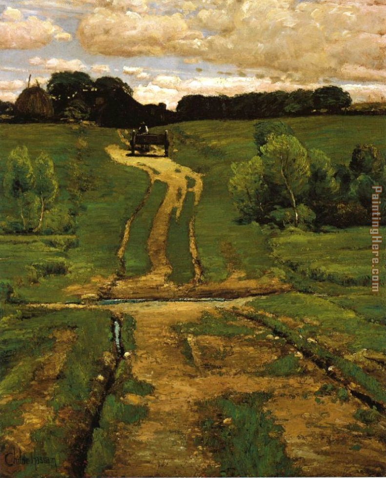 A Back Road painting - childe hassam A Back Road art painting